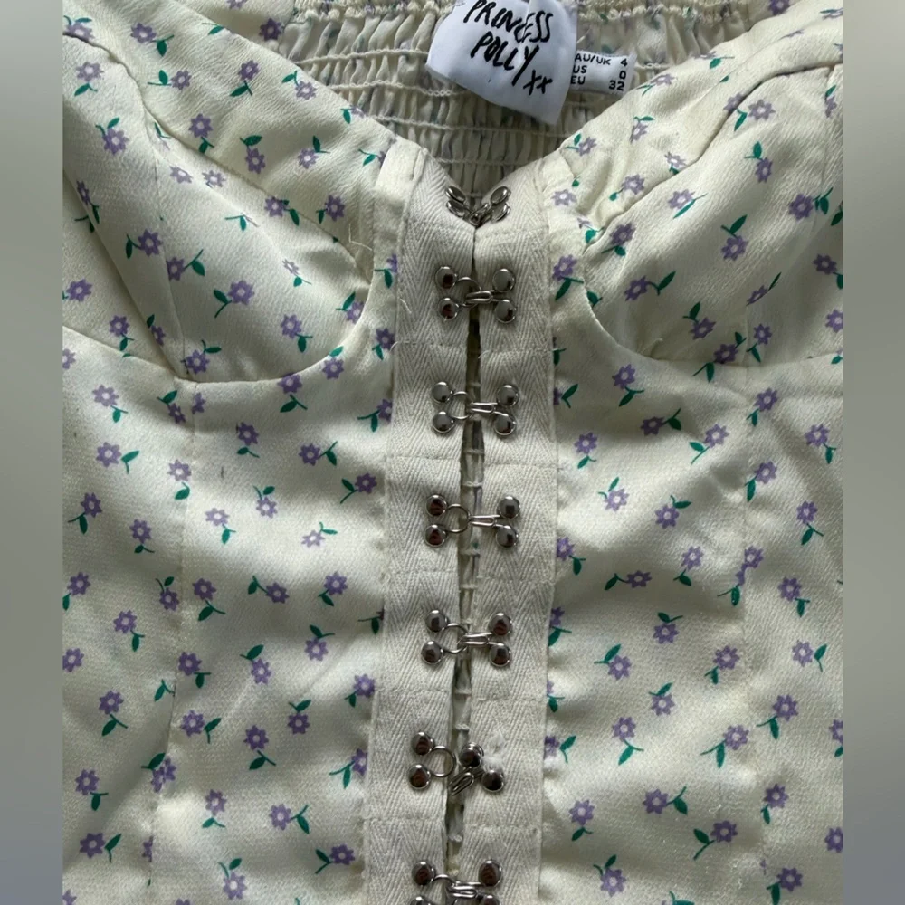 Princess Polly Cream Floral Top